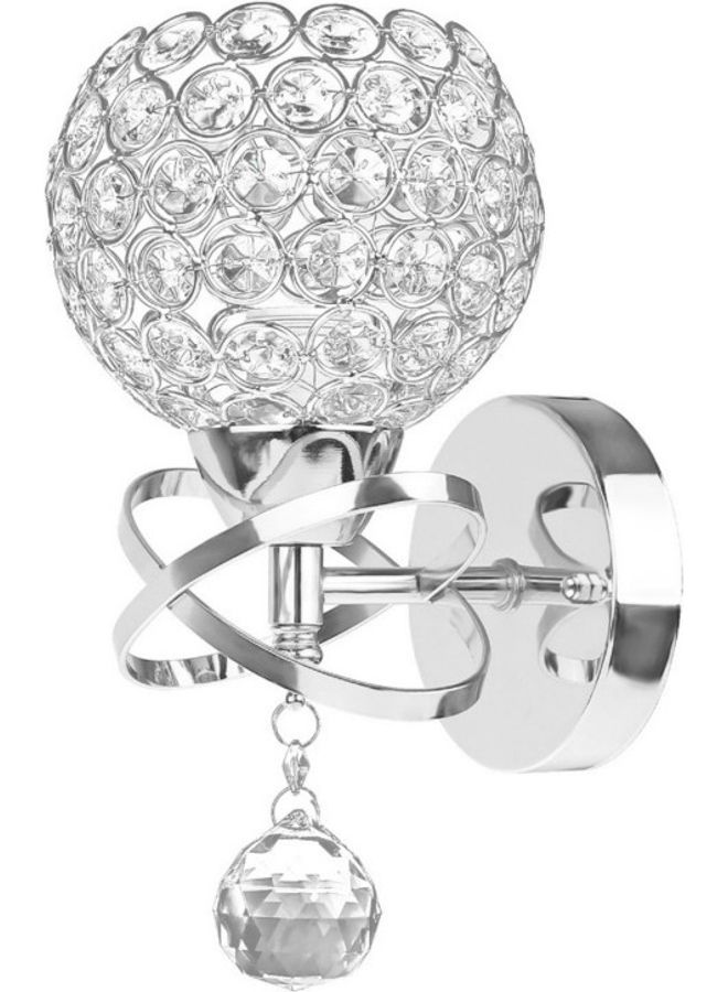 ماركة غير محددة مصباح حائط كريستالي بإضاءة LED فضي 15x15x25سم  - Image 1