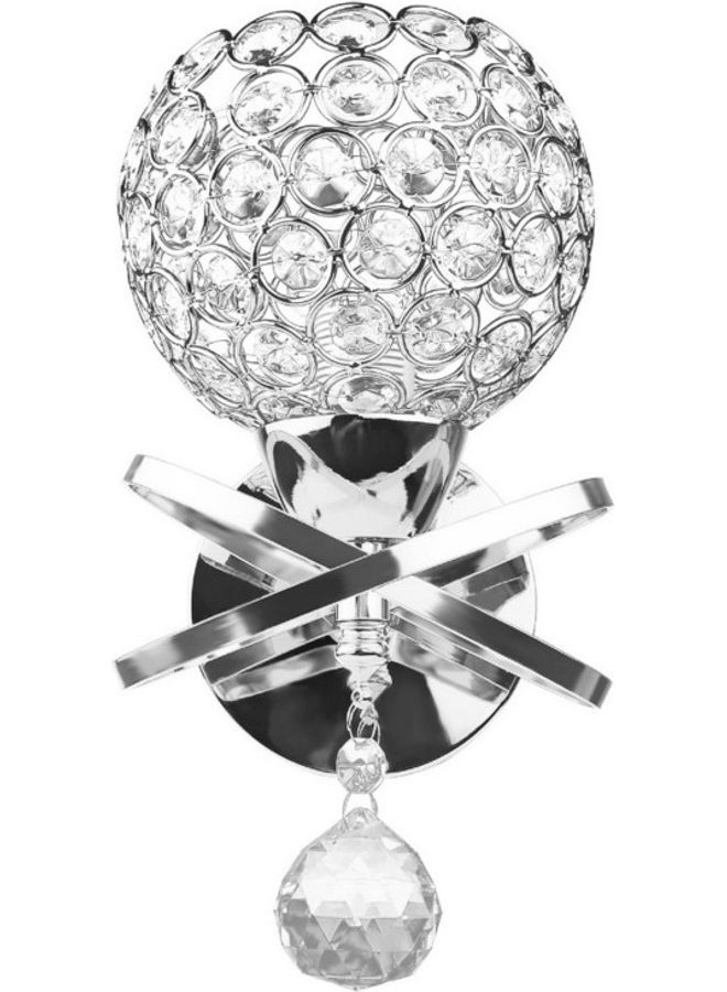 ماركة غير محددة مصباح حائط كريستالي بإضاءة LED فضي 15x15x25سم  - Image 2