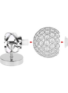 ماركة غير محددة مصباح حائط كريستالي بإضاءة LED فضي 15x15x25Ø³Ù†ØªÙŠÙ…ØªØ±  - Image 4