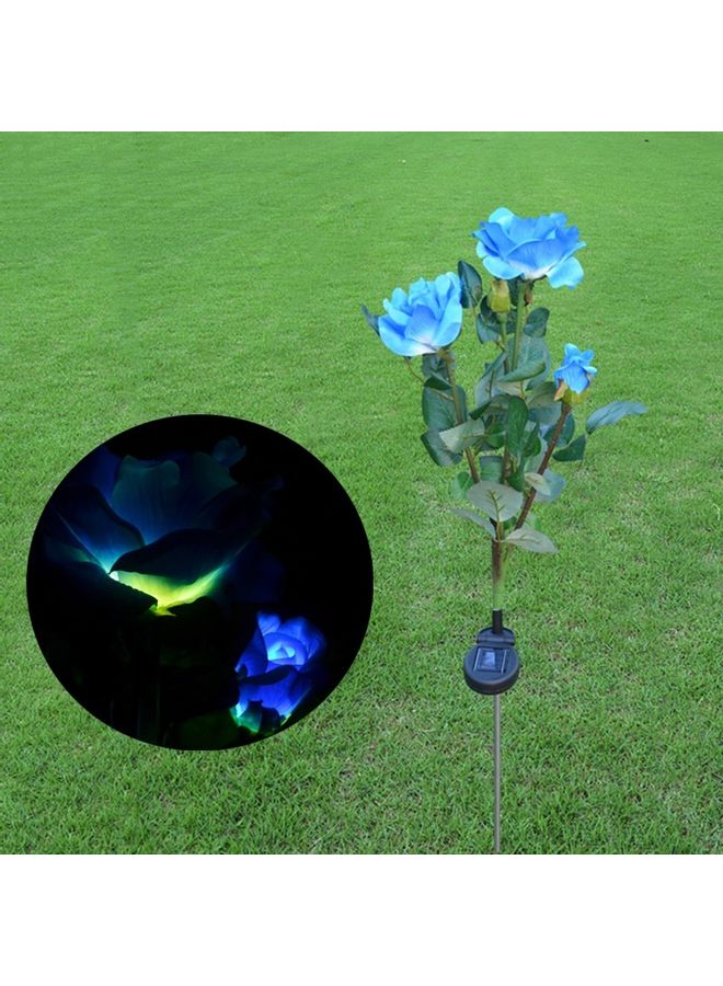 مصباح LED يعمل بالطاقة الشمسية لتزيين الحديقة بتصميم زهرة صناعية أزرق 10 x 8 x 50سم  - Image 1