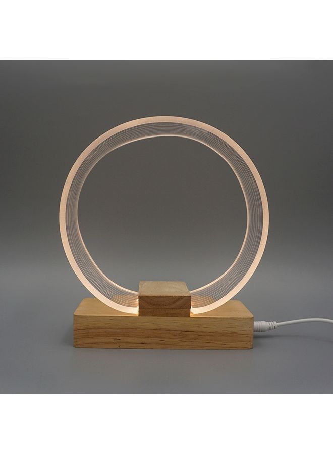 USB Acrylic Ring Table Lamp Yellow Light 30x21x7centimeter  - Image 1