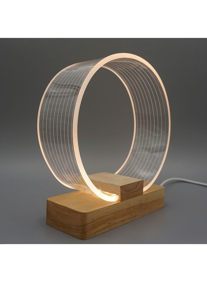 USB Acrylic Ring Table Lamp Yellow Light 30x21x7centimeter  - Image 2