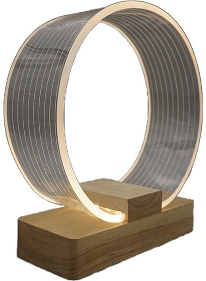 USB Acrylic Ring Table Lamp Yellow Light 30x21x7centimeter  - Image 4