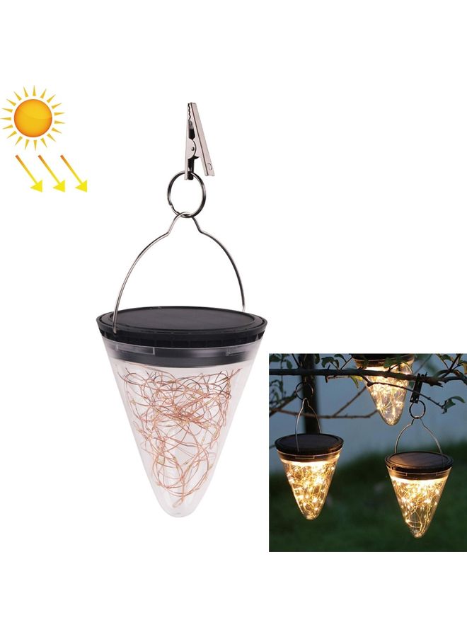 Solar Energy Conical Starlight Pendent Lamp Yellow 15x15x19cm - Image 1