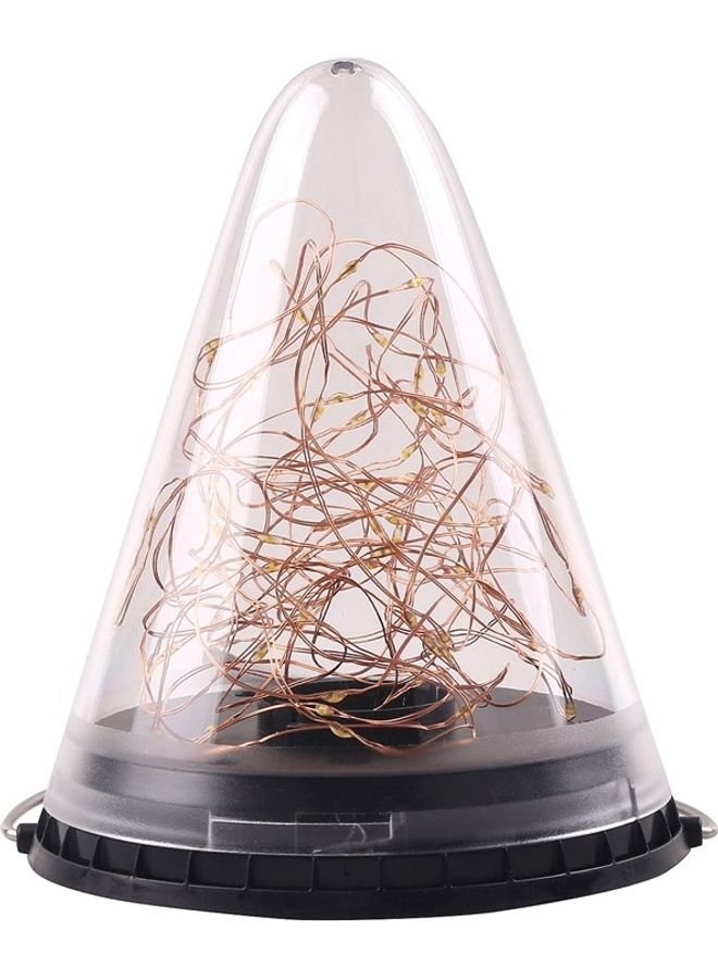 Solar Energy Conical Starlight Pendent Lamp Yellow 15x15x19cm - Image 2