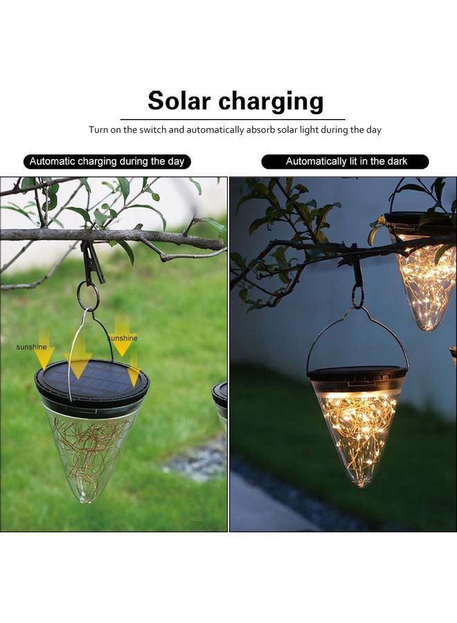 Solar Energy Conical Starlight Pendent Lamp Yellow 15x15x19cm - Image 4