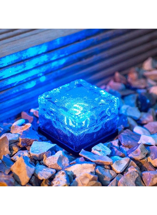 مصباح LED زجاجي مضاد للماء يعمل بالطاقة الشمسية أزرق 10 x 10 x 8سم  - Image 3