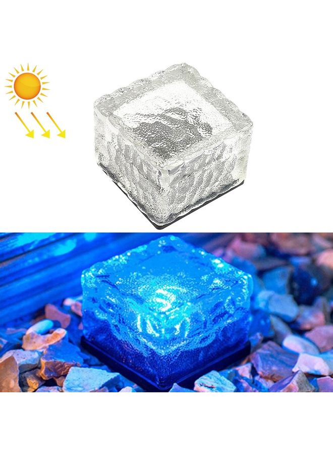 مصباح LED زجاجي مضاد للماء يعمل بالطاقة الشمسية أزرق 10 x 10 x 8سم  - Image 1