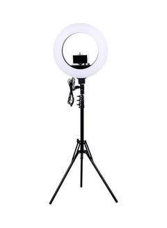 Generic LED Ring Light For Video Photo Digital Camera Flash Make Up With Mirror Black  - Image 1