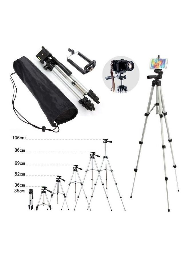 Professional Camera Tripod Mount Stand Holder For iPhone, Samsung Mobile Phones Black/Silver - Image 5