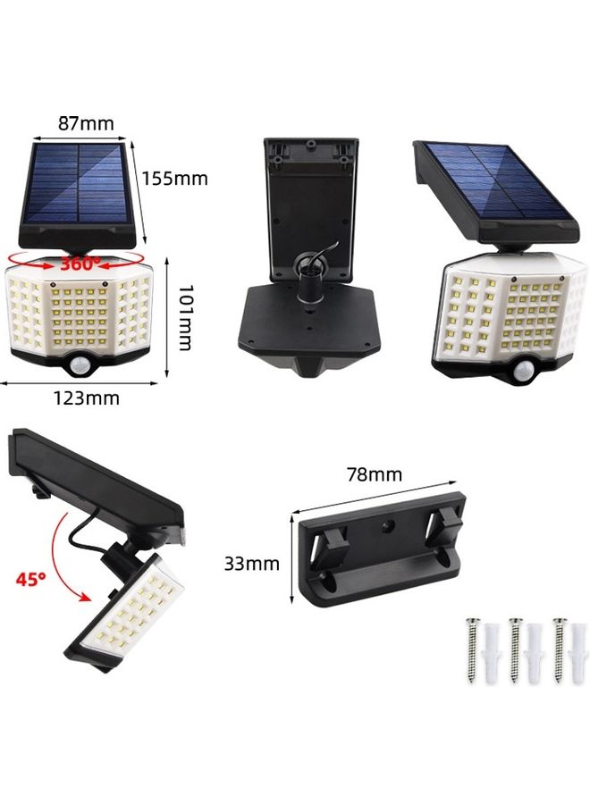 Waterproof Rotatable Solar Body Induction Wall Light Multicolour 16x13x15cm - Image 2
