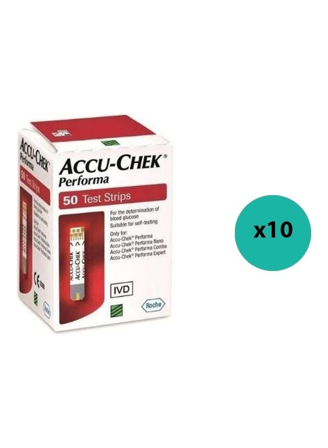 ACCU-CHEK - Pack Of 10 Performa Blood Glucose Test Strips - Image 1