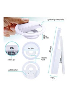 Generic Selfie Cell Phone Ring Light Portable Rechargeable Circle Camera Phone Light With 36 LEDS & 3 Brightness Modes This Ringlight Is Ideal White  - Image 2