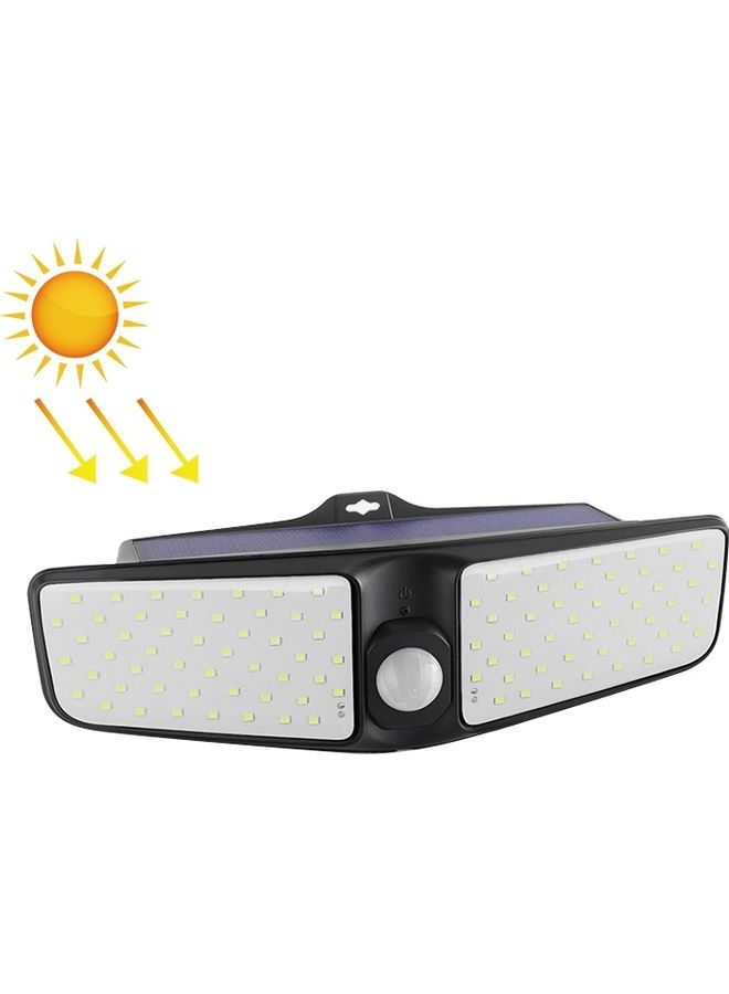 100 LEDs Light Control and Human Body Induction Outdoor Solar Wall Light White 23x8x8cm - Image 1