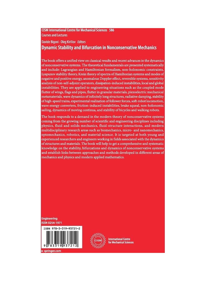 Dynamic Stability And Bifurcation In Nonconservative Mechanics hardcover english - 2019  - Image 2