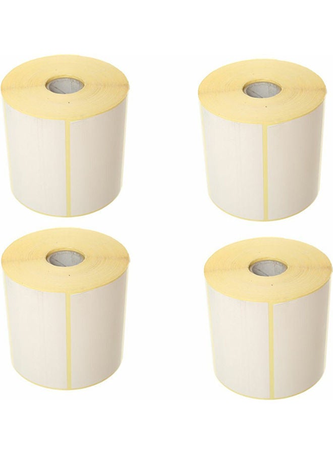 Barcode 4-Piece Thermal Printing Label Roll Set White 