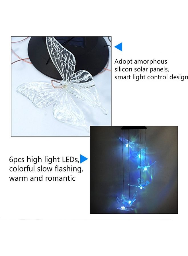 Generic Outdoor Solar Wind Chime Lamp Courtyard Garden Light Blue  - Image 3
