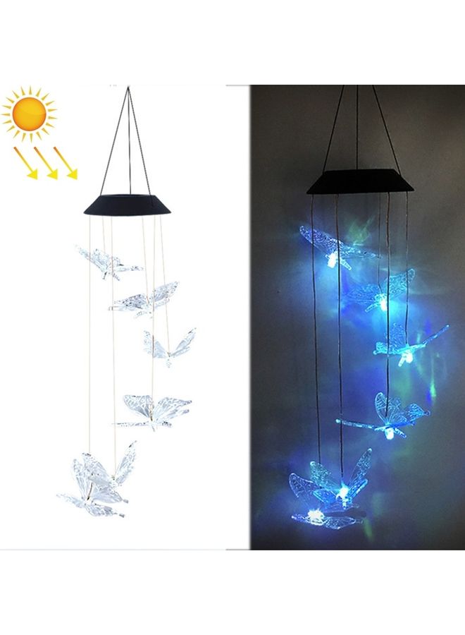 Generic Outdoor Solar Wind Chime Lamp Courtyard Garden Light Blue  - Image 1