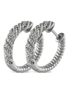 STARGEMS White Gold Huggie Style Hoops Earrings  - Image 1