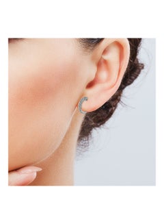 STARGEMS White Gold Huggie Style Hoops Earrings  - Image 2