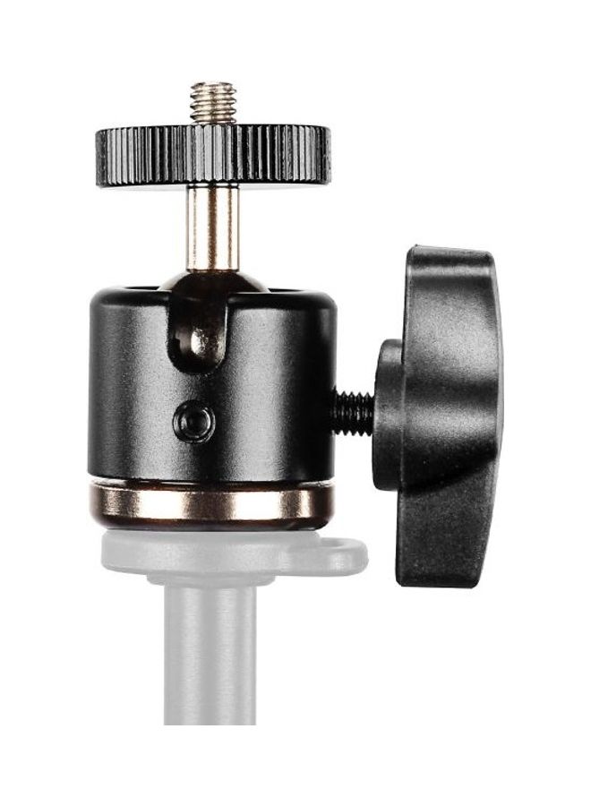 Aluminum Alloy 360 Degree Rotating Swivel Mini Ball Head With 1,4 inch 3,8 inch Thread Base Mount For Dslr Camera Like Canon, Nikon, Sony, Camcorder & iPhone 6s,6,5S,5,4S,4,GoPro HD Hero 1,2,3,3 plus,4 Black