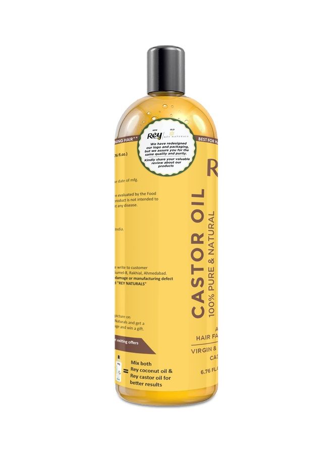 Cold-Pressed 100% Pure Castor Oil 200ml - v1611495867/N43909889A_2