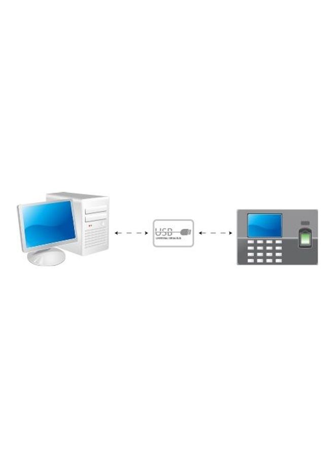 ZKTeco - Password Time Attendance Machine Silver/Grey - Image 1