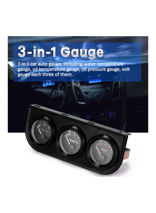 Generic 3-in-1 Volt Meter Water Temp Gauge Oil  Kit  - Image 3