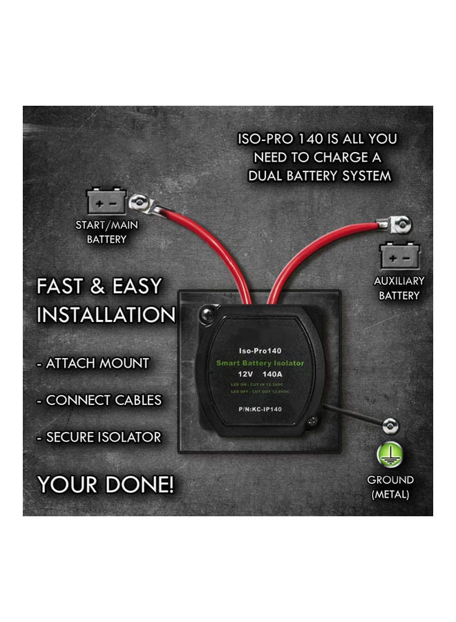 Generic - Voltage Sensitive Automatic Charging Relay Dual Battery With Wiring Kit - Image 1