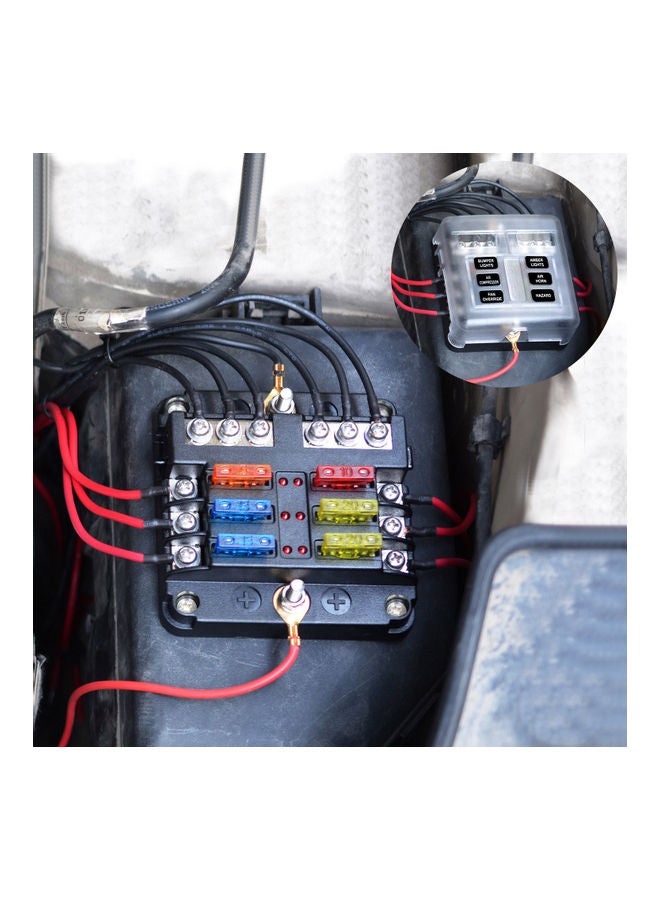 Generic 6-Way Fuse Box With Negative Bus  - Image 2