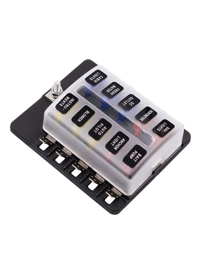 Generic 10-Way Blade Fuse Box For Car Boat RV DC 12-32  - Image 2