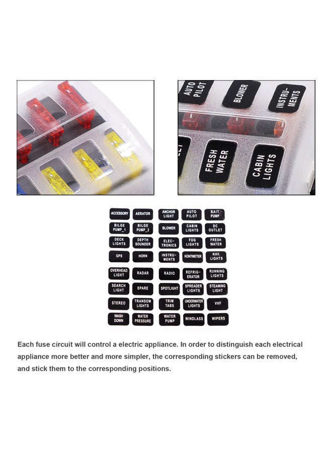 Generic 10-Way Blade Fuse Box For Car Boat RV DC 12-32  - Image 4