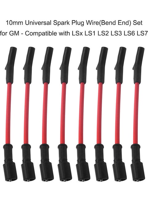 طقم سلك شمعة إشعال بطرف منحن مكون من 8 قطع لسيارة شيفروليه Gm Lsx Ls1 Ls2 Ls3 Ls6 Ls7