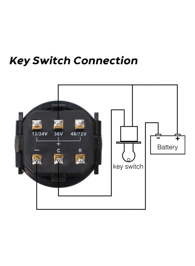 Digital  LCD Hour Meter With LED Battery Indicator Gauge 12V 24V 36V 48V 72V