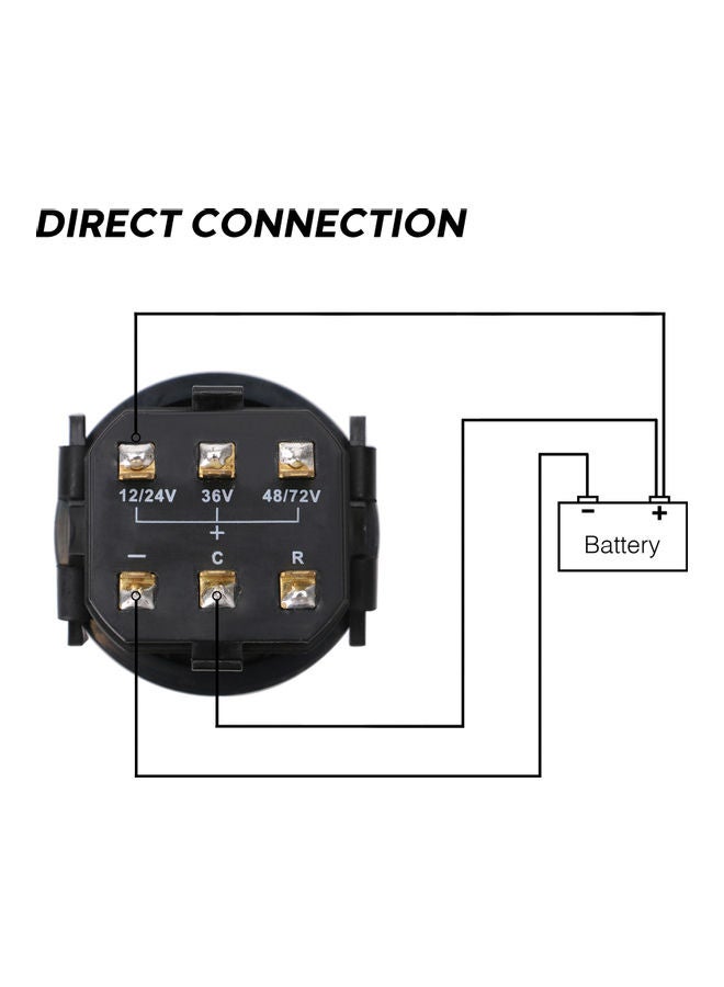 Digital  LCD Hour Meter With LED Battery Indicator Gauge 12V 24V 36V 48V 72V