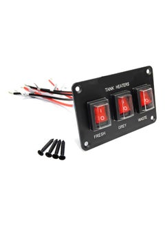 12V Rocker Switch Panel Circuit Breaker Waterproof 3 Gang Toggle