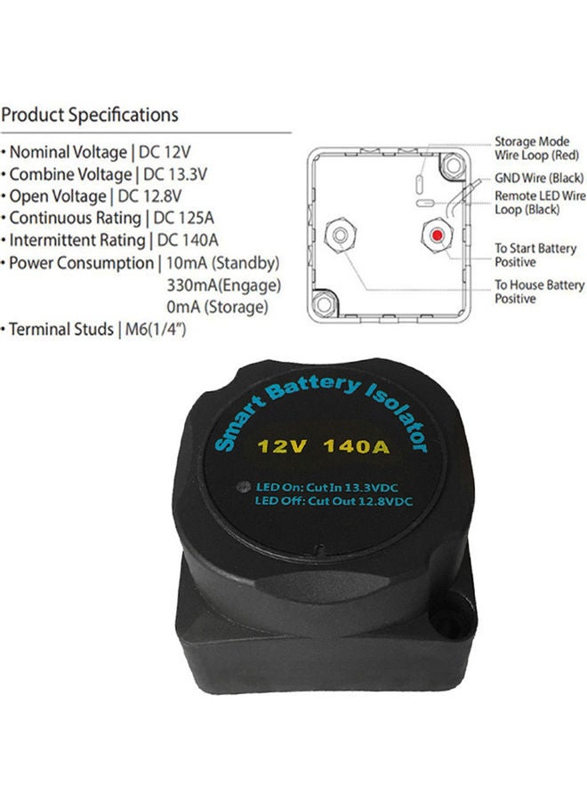 Voltage Sensitive Relay Automatic Charging  140A Dual Battery Isolator