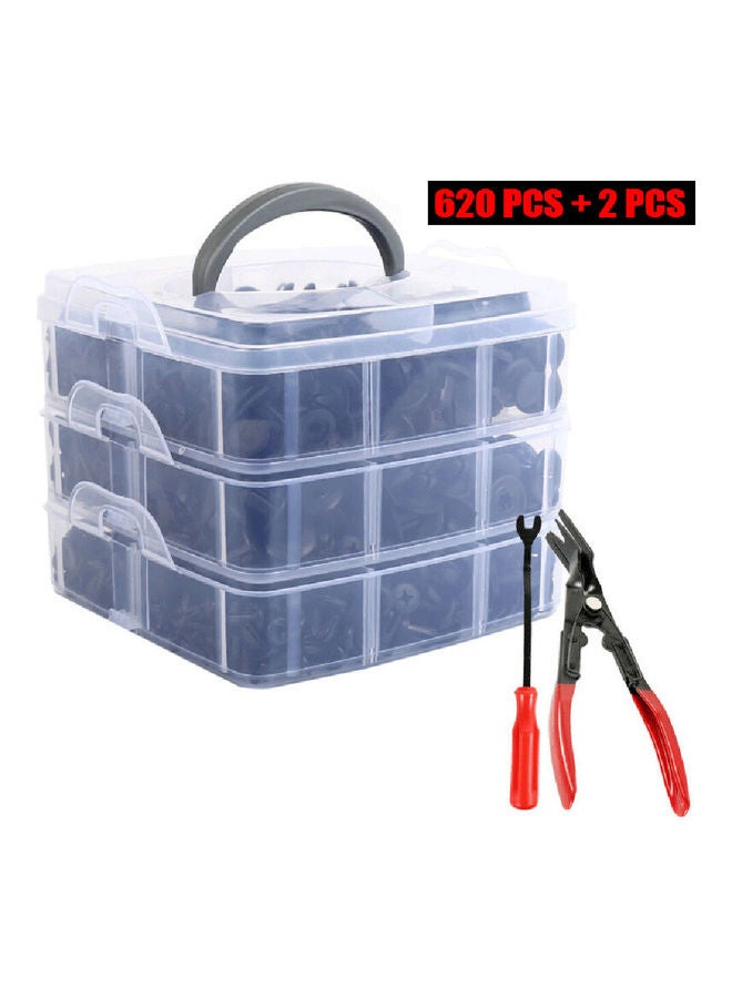 Generic - 620-Piece Car Retainer Molding Push Pin Clip Set With Screwdriver And Plier - Image 1