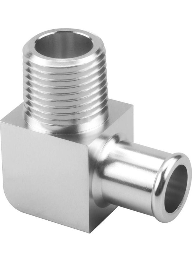 Generic 90 Degree Chrome Intake Manifold Fitting 5/8" Hose To 1/2"  - Image 1