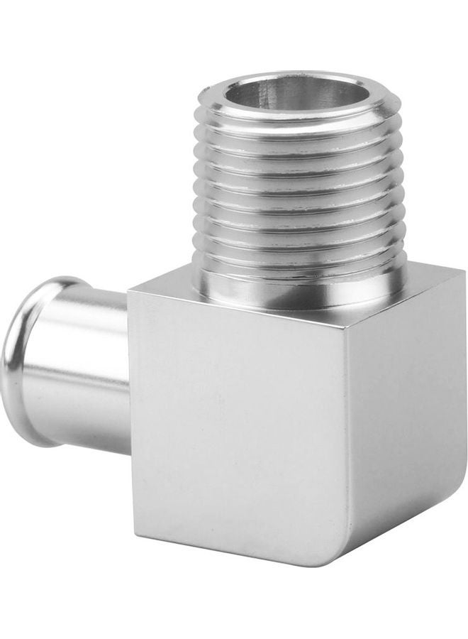 Generic 90 Degree Chrome Intake Manifold Fitting 5/8" Hose To 1/2"  - Image 2