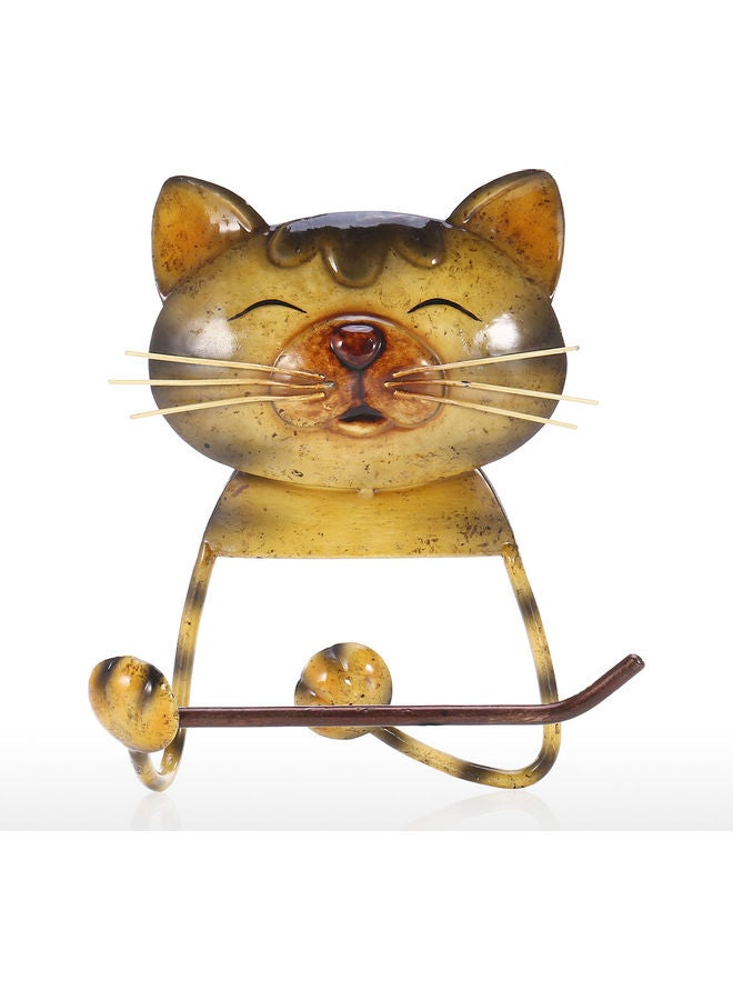 توراتس حامل ورق تواليت على شكل قطة أصفر/بني - Image 1