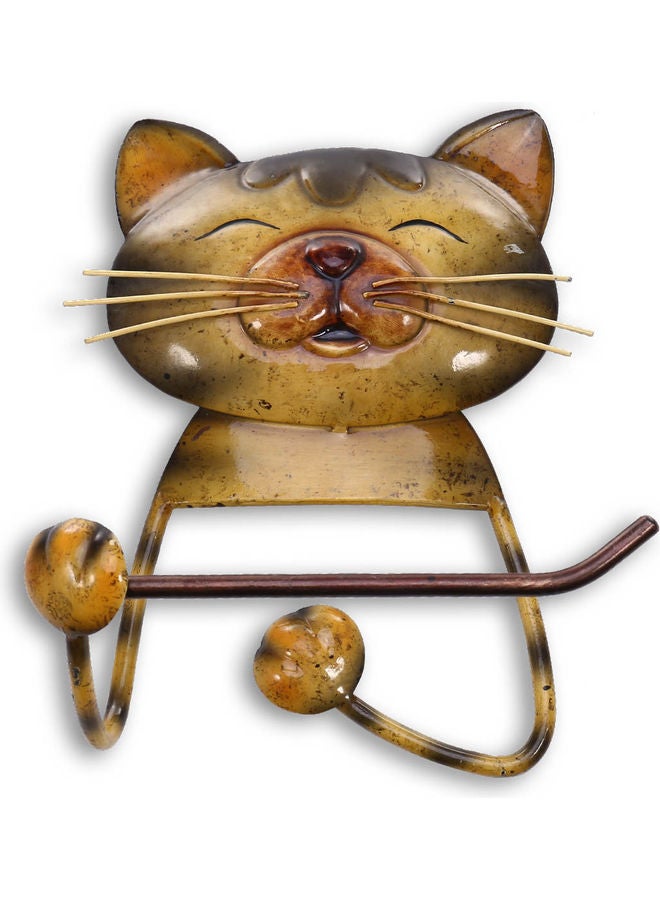 توراتس حامل ورق تواليت على شكل قطة أصفر/بني - Image 5