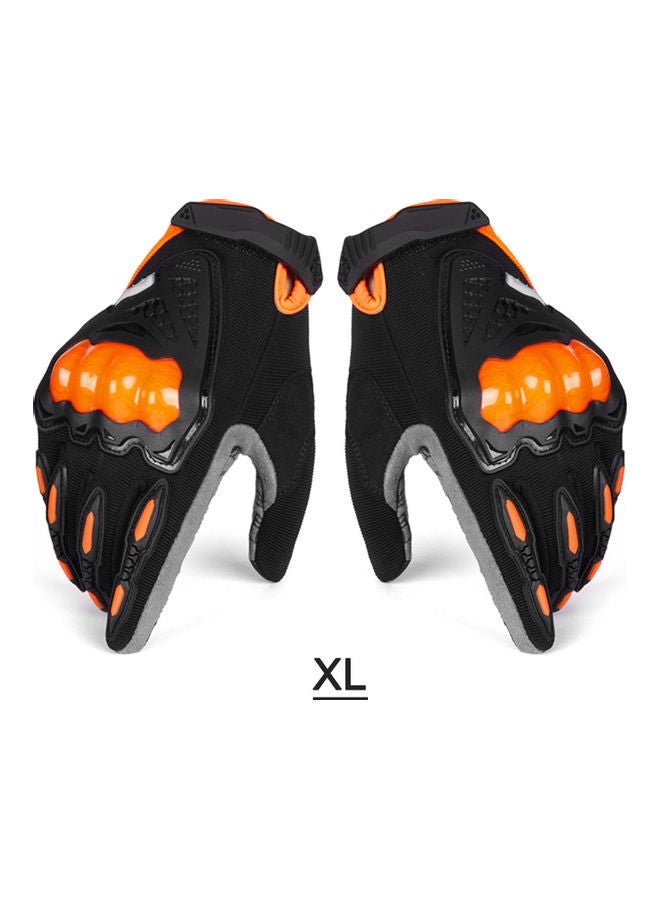 Generic Men’s Women Warm Import Leather Motorcycle Gloves Orange-XL  - Image 1