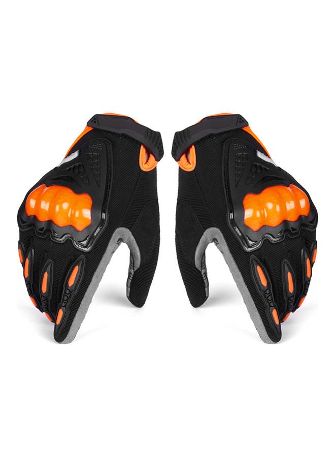 Generic Men’s Women Warm Import Leather Motorcycle Gloves Orange-XL  - Image 3