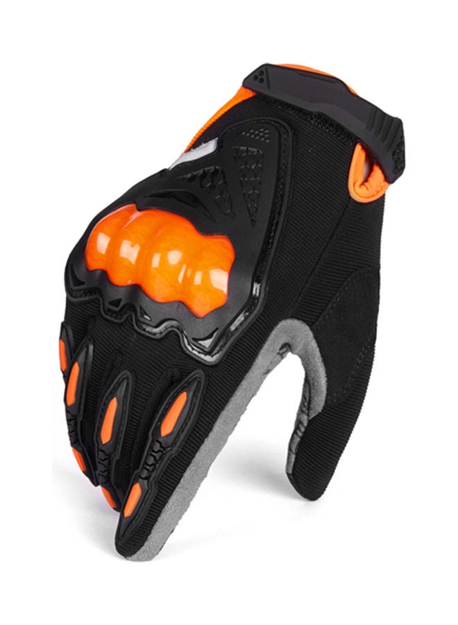 Generic Men’s Women Warm Import Leather Motorcycle Gloves Orange-XL  - Image 4