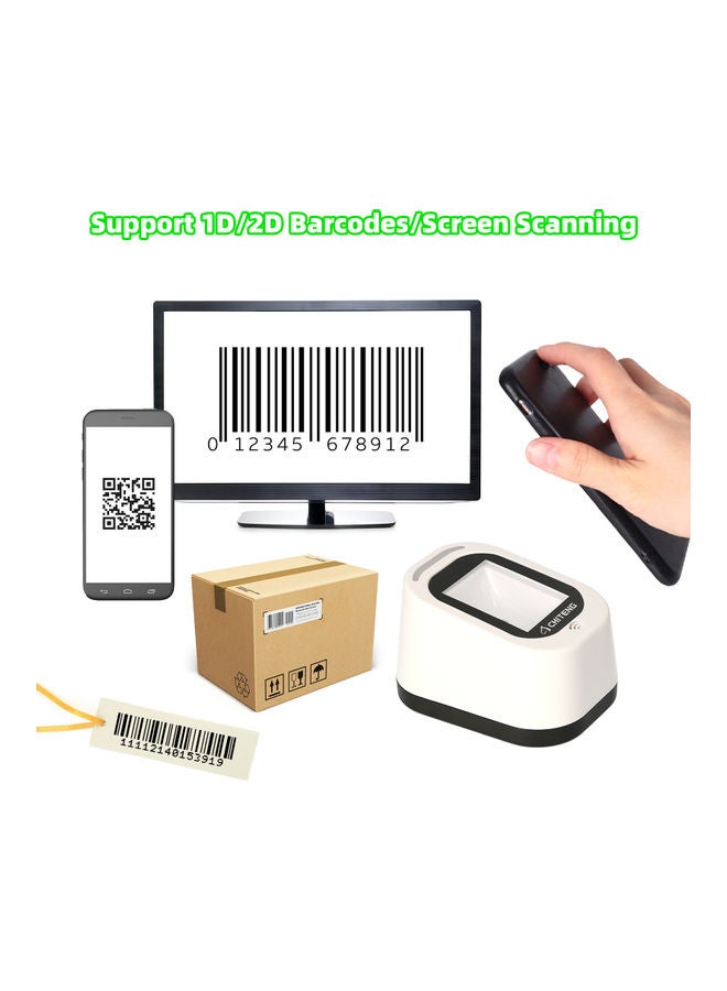 ماركة غير محددة - ماسح باركود QR متعدد الاتجاهات أبيض/ أسود - Image 1
