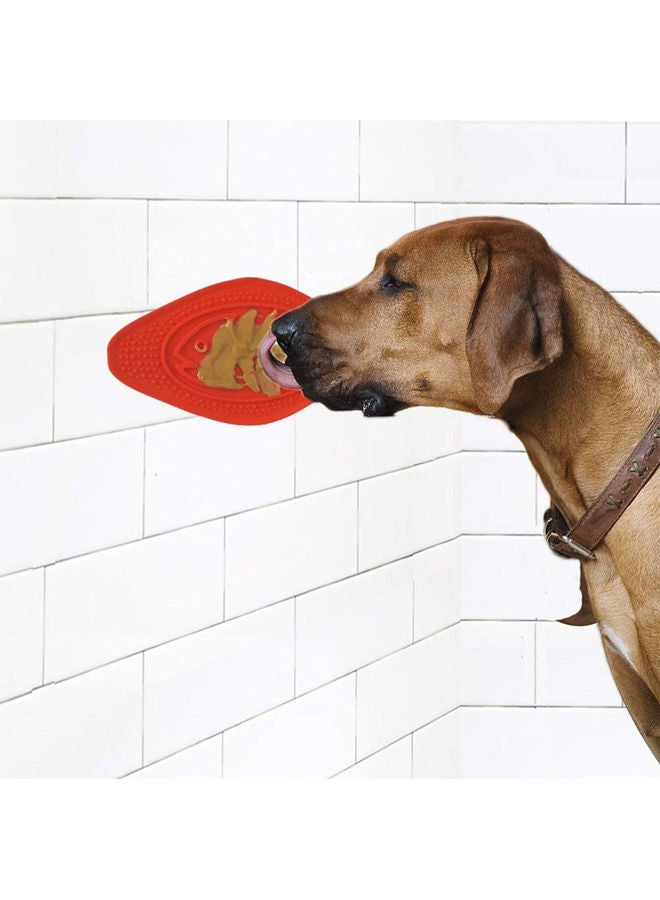 Pet Fixing Sucker Bowl Lick Pad Red - Image 1