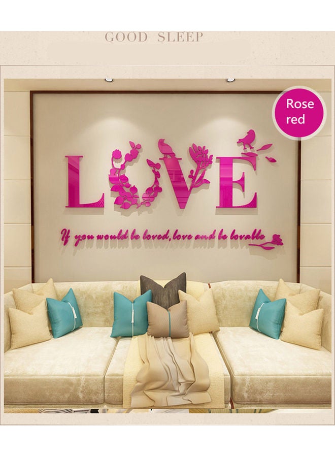 ملصق جداري فني لغرفة الزوجين بتصميم كلمة "Love" أحمر 27 x 27 x 27سم
