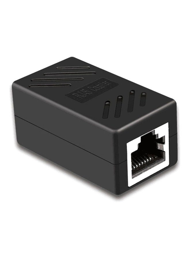 Ethernet Network Double Head Straight LAN Cable Connector Black - Image 2