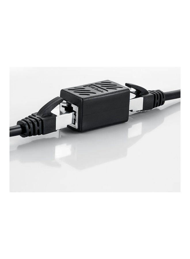 Ethernet Network Double Head Straight LAN Cable Connector Black - Image 3